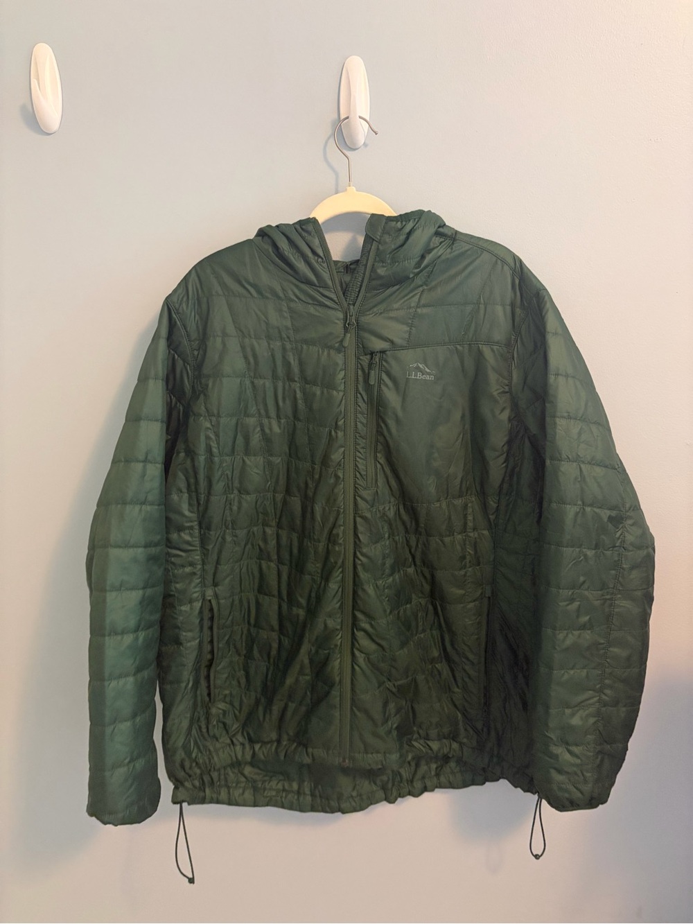 L.L. Bean Men’s Hooded Quilted Puffer Jacket - Olive Green